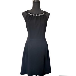 Tory Burch Black Cocktail Dress with Beaded Neck Line